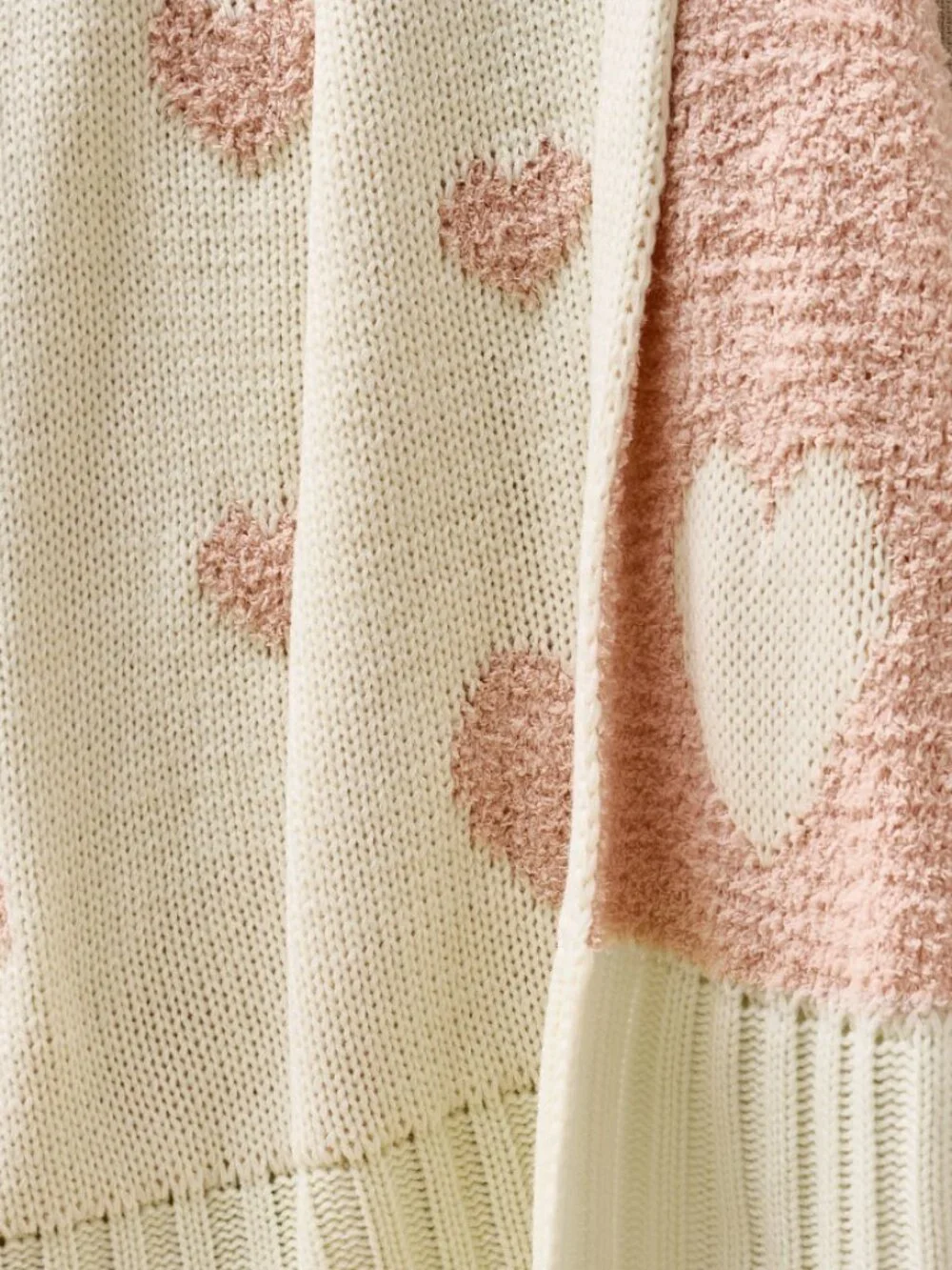 Pottery Barn Petit Amour Knit Jacquard Throw